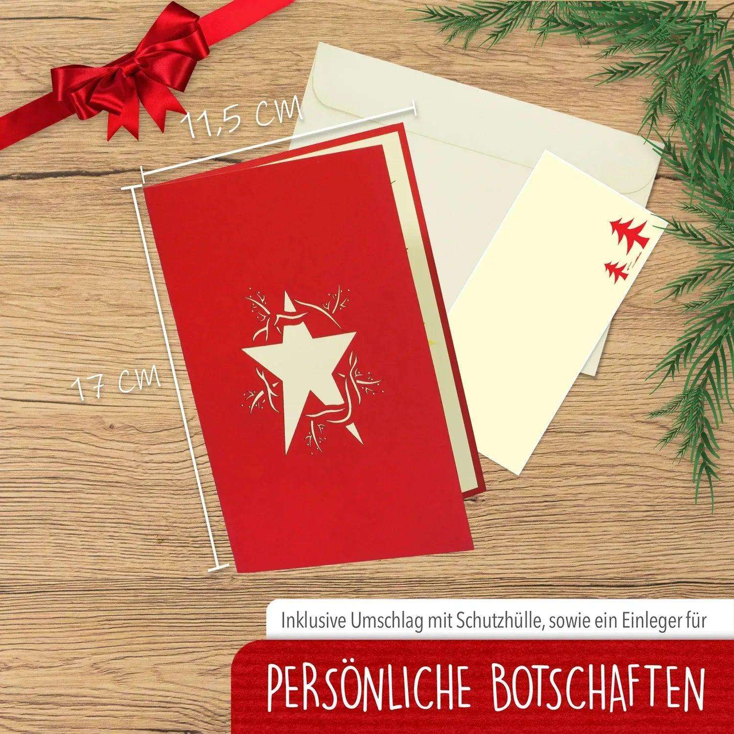 Pop Up Weihnachtskarte 3D - Weihnachtsengel, Christkind, Tannenbaum, N440 - LINPopUp