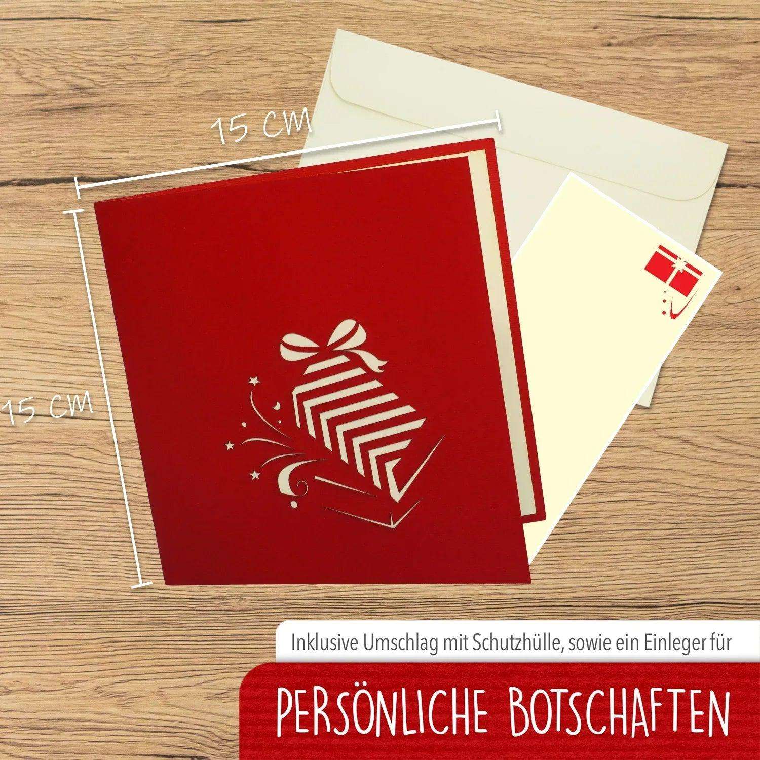 Pop Up Weihnachtskarte 3D - Weihnachtsgeschenke, N336 LINPopUp N336