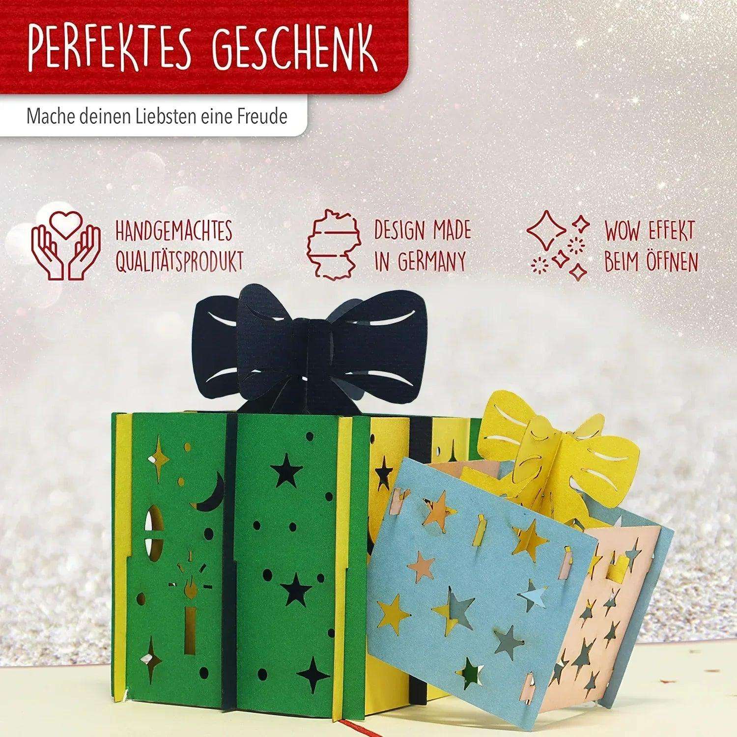 Pop Up Weihnachtskarte 3D - Weihnachtsgeschenke, N336 LINPopUp N336