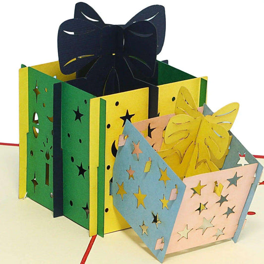 Pop Up Weihnachtskarte 3D - Weihnachtsgeschenke, N336 - LINPopUp