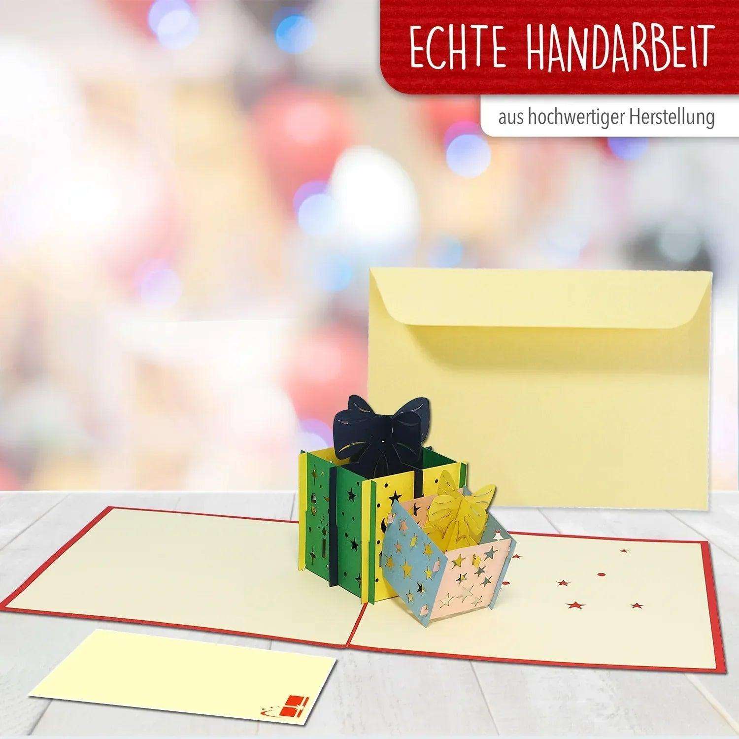 Pop Up Weihnachtskarte 3D - Weihnachtsgeschenke, N336 LINPopUp N336