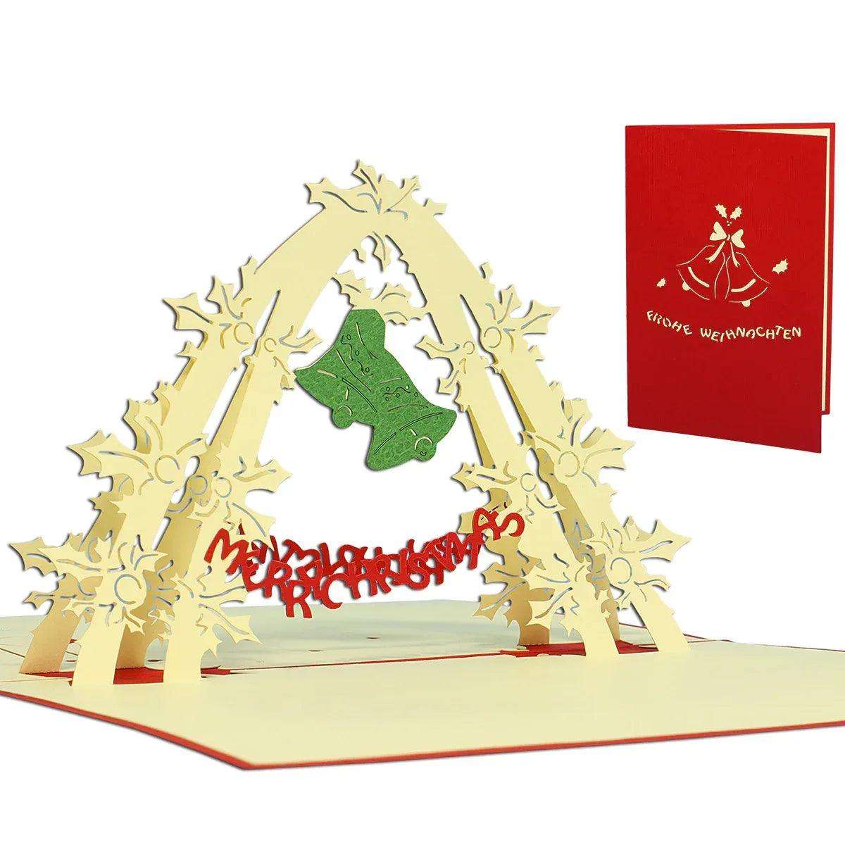 Pop Up Weihnachtskarte 3D - Weihnachtsglocken, N409 - LINPopUp