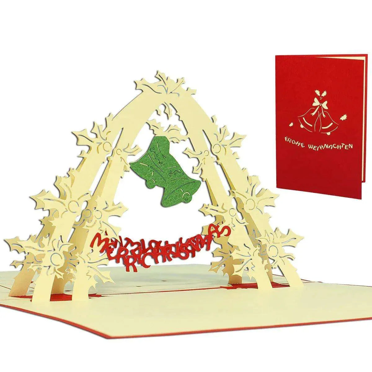 Pop Up Weihnachtskarte 3D - Weihnachtsglocken, N409 - LINPopUp