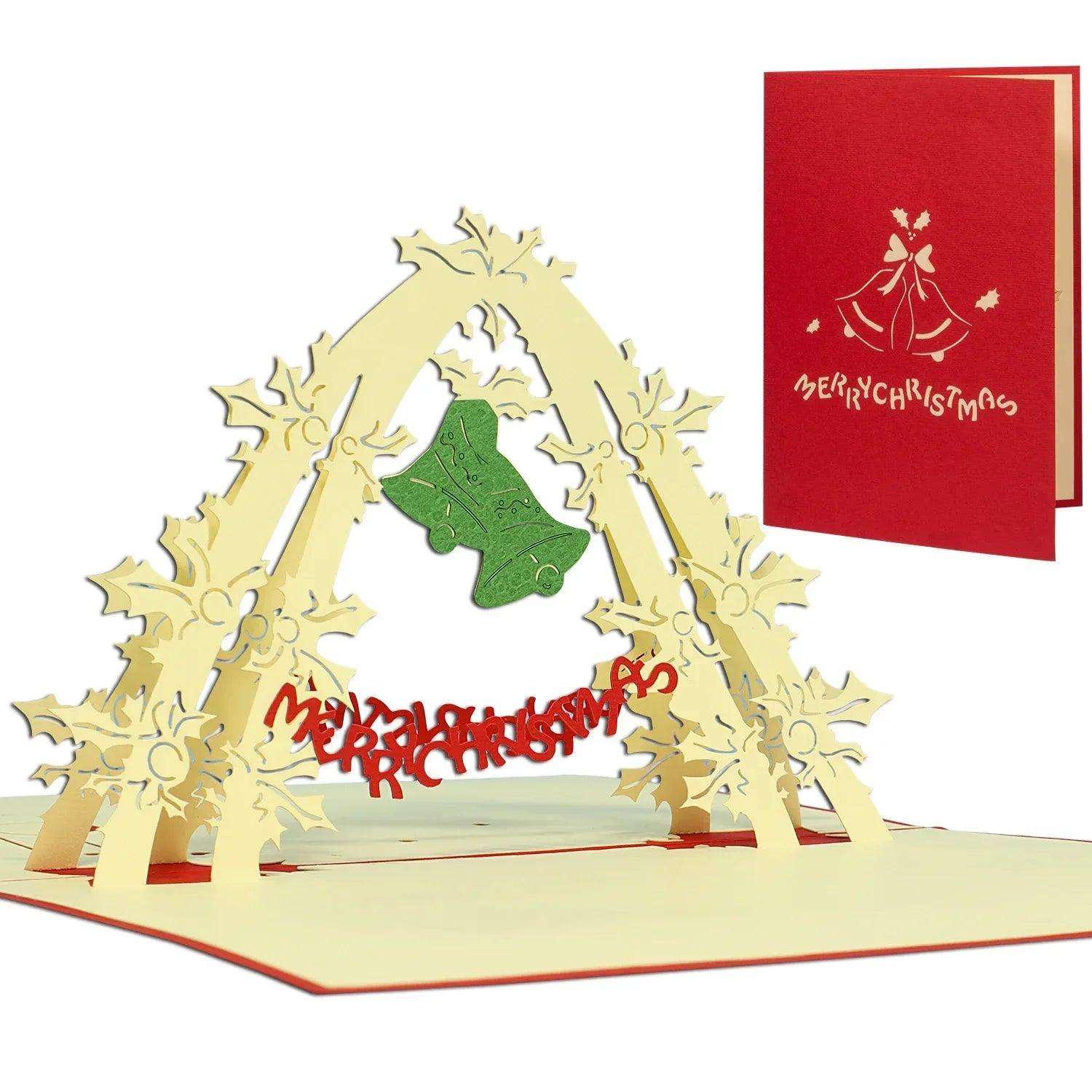 Pop Up Weihnachtskarte 3D - Weihnachtsglocken, N409 - LINPopUp