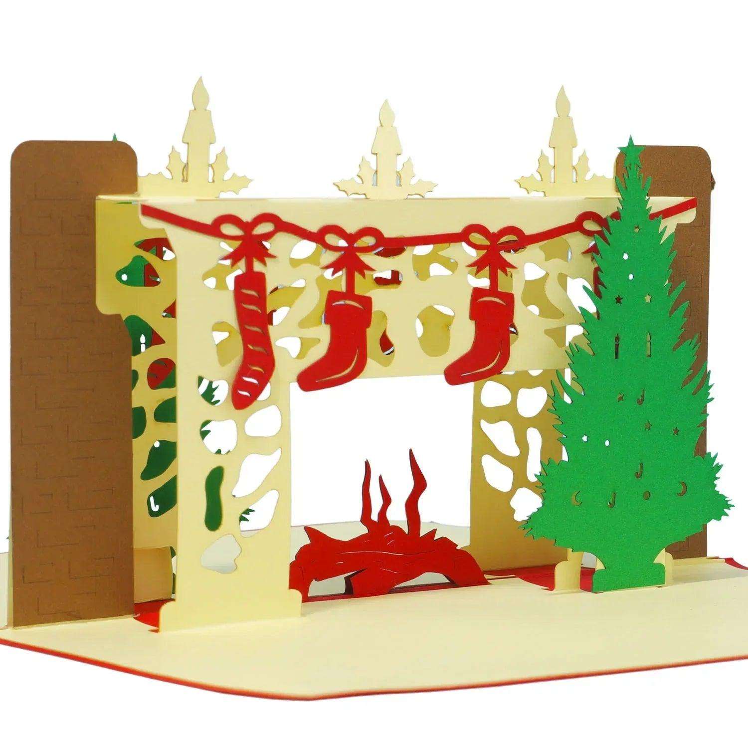 Pop Up Weihnachtskarte 3D - Weihnachtskamin, N439 LINPopUp N439