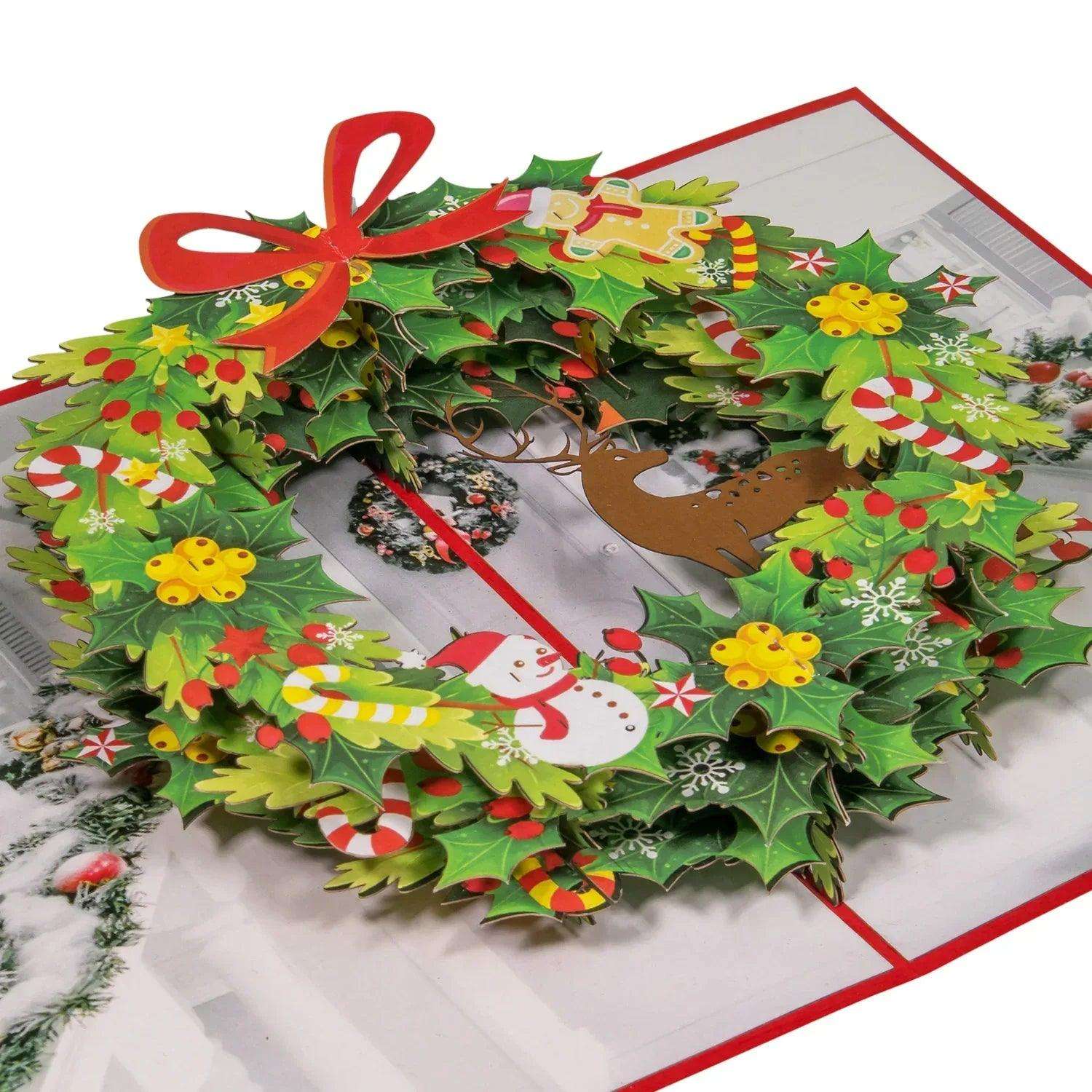 Pop Up Weihnachtskarte 3D - Weihnachtskranz, N433 LINPopUp N433