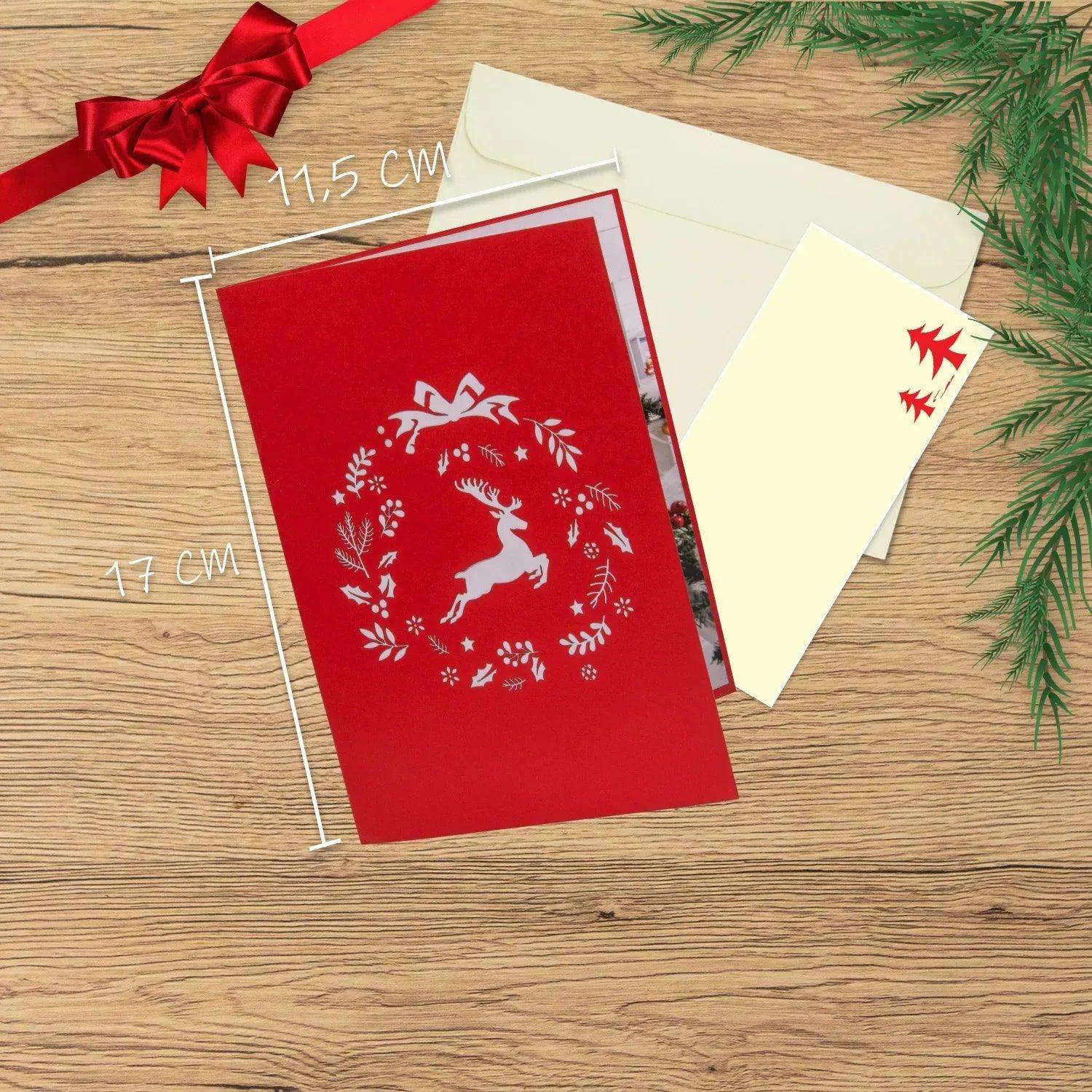 Pop Up Weihnachtskarte 3D - Weihnachtskranz, N433 LINPopUp N433