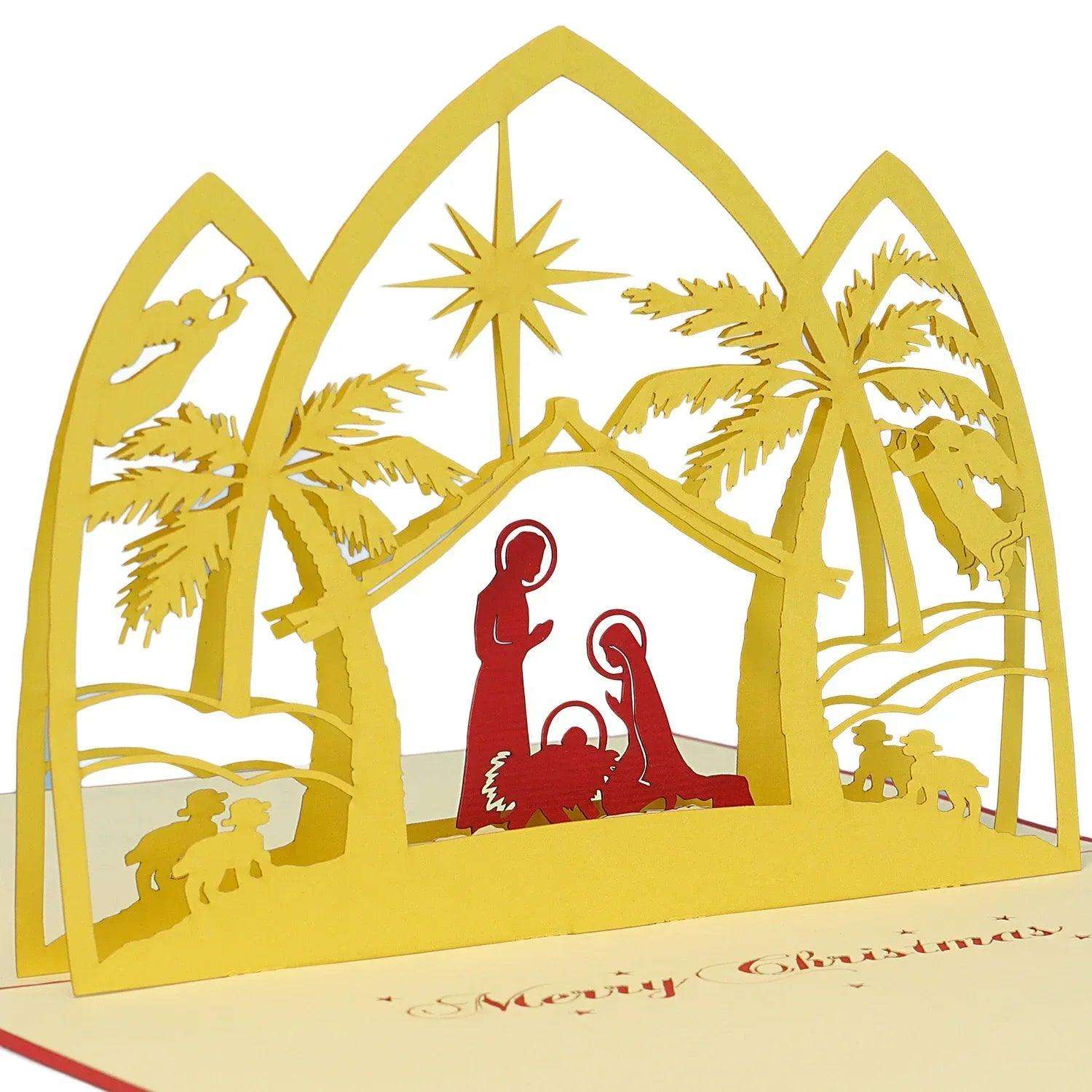Pop Up Weihnachtskarte 3D - Weihnachtskrippe, Krippe, N426 LINPopUp N426