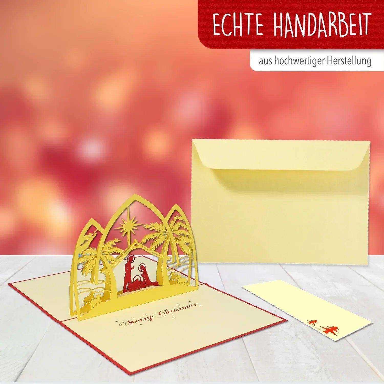 Pop Up Weihnachtskarte 3D - Weihnachtskrippe, Krippe, N426 LINPopUp N426