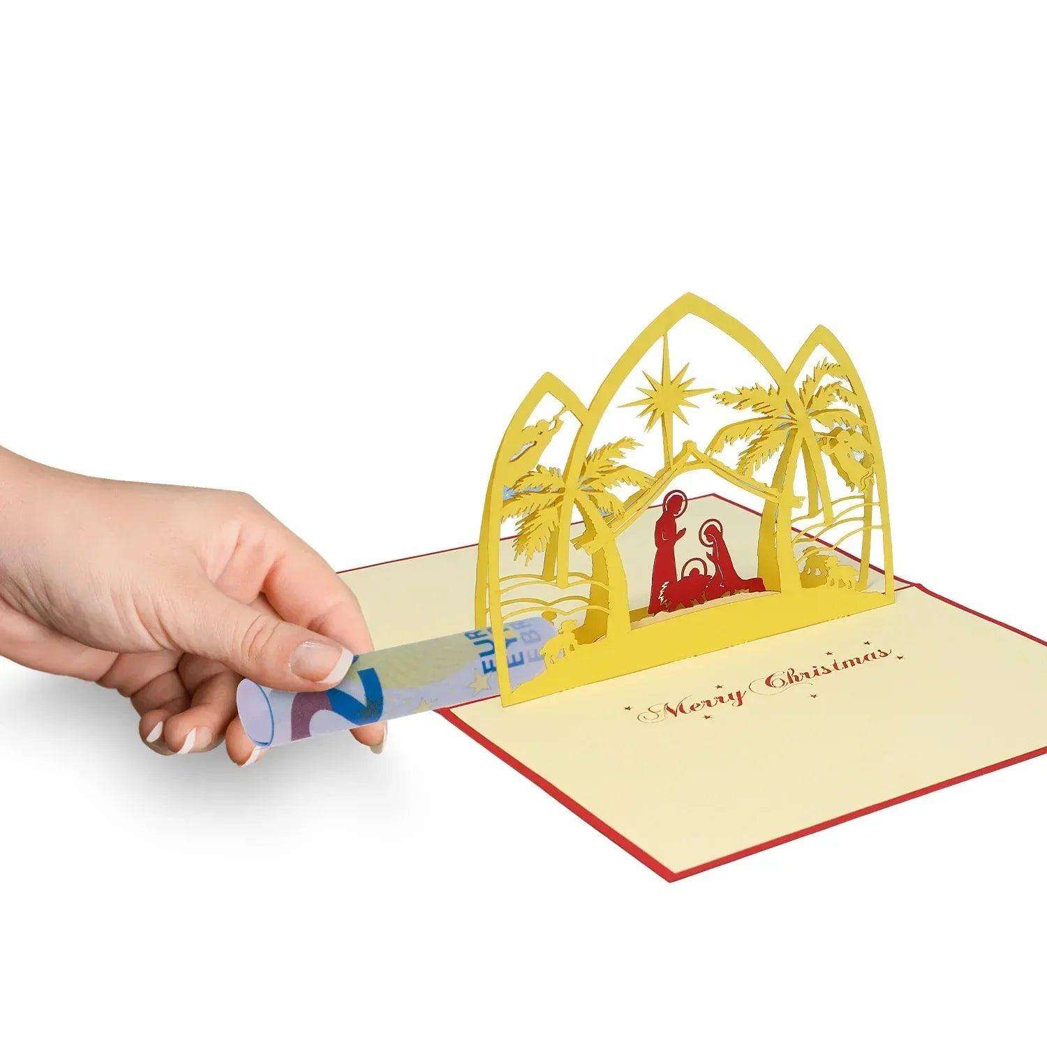 Pop Up Weihnachtskarte 3D - Weihnachtskrippe, Krippe, N426 LINPopUp N426