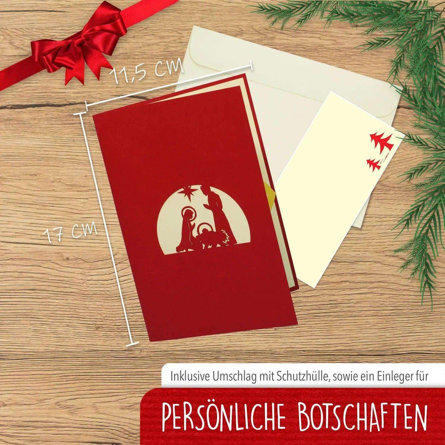 Pop Up Weihnachtskarte 3D - Weihnachtskrippe, Krippe, N426 LINPopUp N426