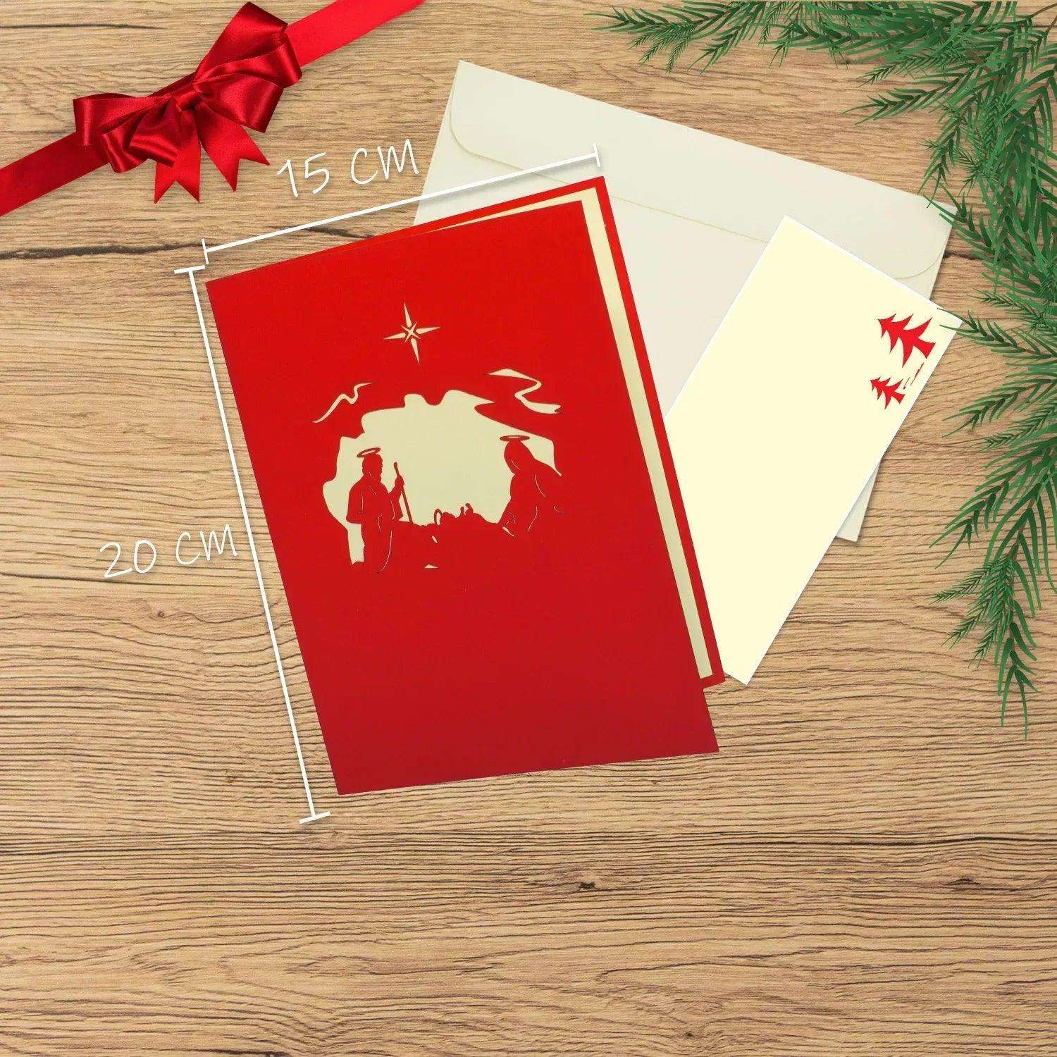 Pop Up Weihnachtskarte 3D - Weihnachtskrippe, Krippe, N422 LINPopUp N422