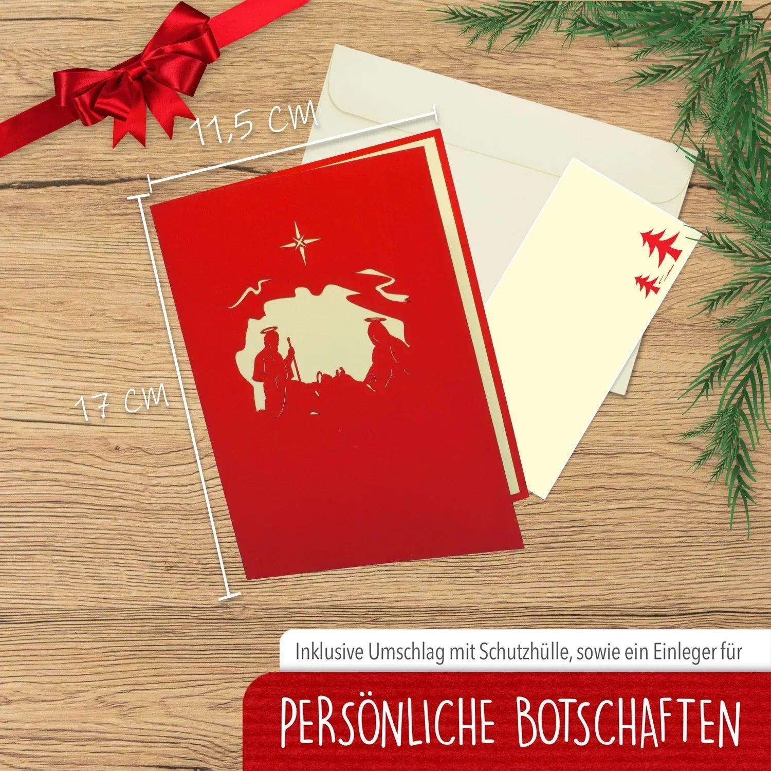 Pop Up Weihnachtskarte 3D - Weihnachtskrippe, Krippe, N458 LINPopUp N458