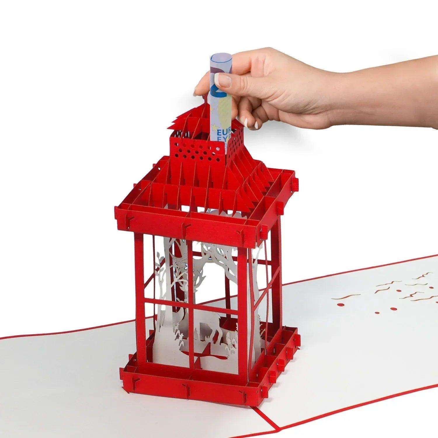 Pop Up Weihnachtskarte 3D - Weihnachtslaterne, Laterne, N444 LINPopUp N444