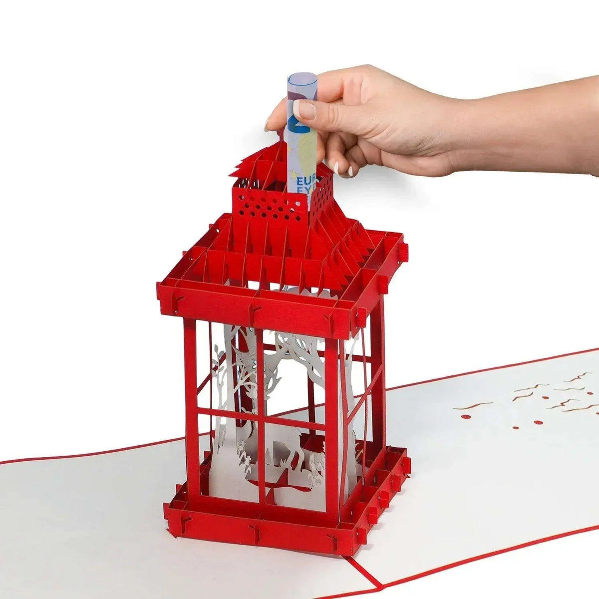 Pop Up Weihnachtskarte 3D - Weihnachtslaterne, Laterne, N444 - LINPopUp