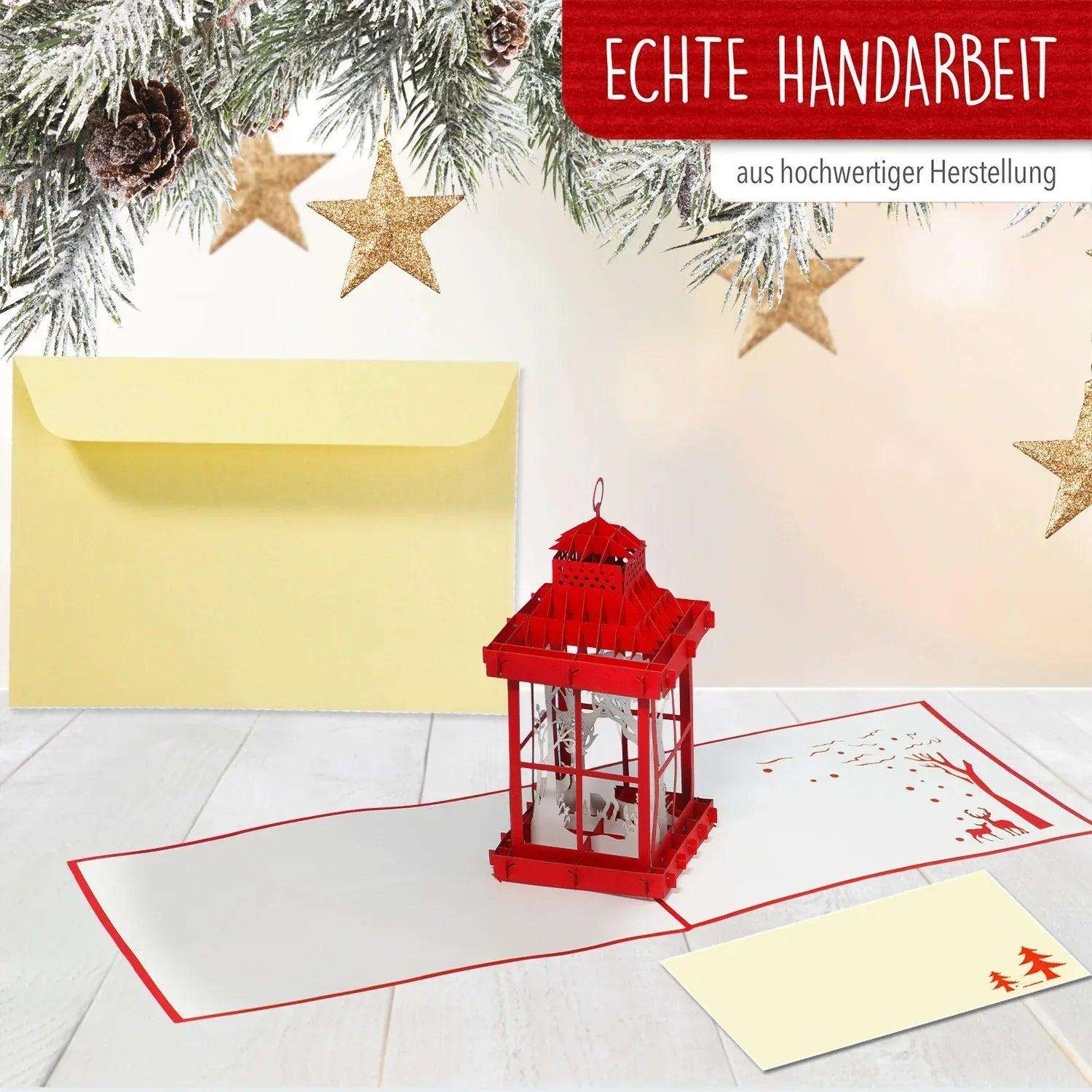 Pop Up Weihnachtskarte 3D - Weihnachtslaterne, Laterne, N444 LINPopUp N444
