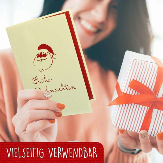 Pop Up Weihnachtskarte 3D - Weihnachtsmann & Rentier, Schlitten, N403 - LINPopUp