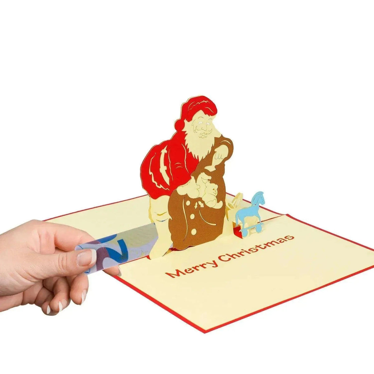 Pop Up Weihnachtskarte 3D - Weihnachtsmann mit Geschenken EN, N438 - LINPopUp
