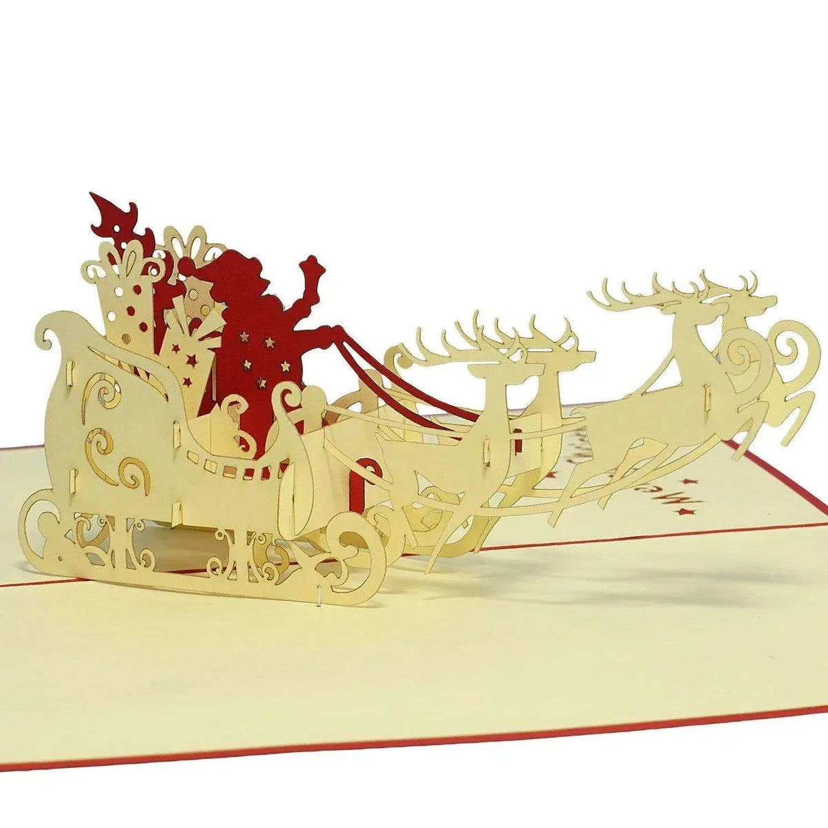 Pop Up Weihnachtskarte 3D - Weihnachtsmann mit Schlitten (EN), N419 - LINPopUp