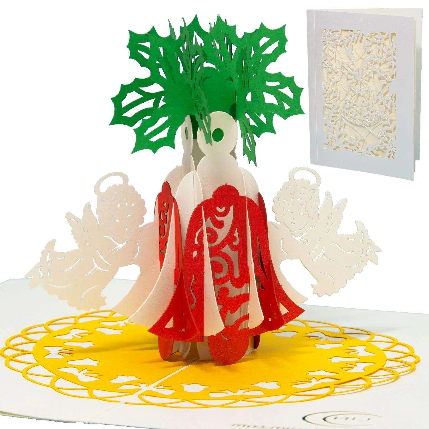 Pop Up Weihnachtskarte 3D Deluxe - Weihnachtsglocken, N704 - LINPopUp
