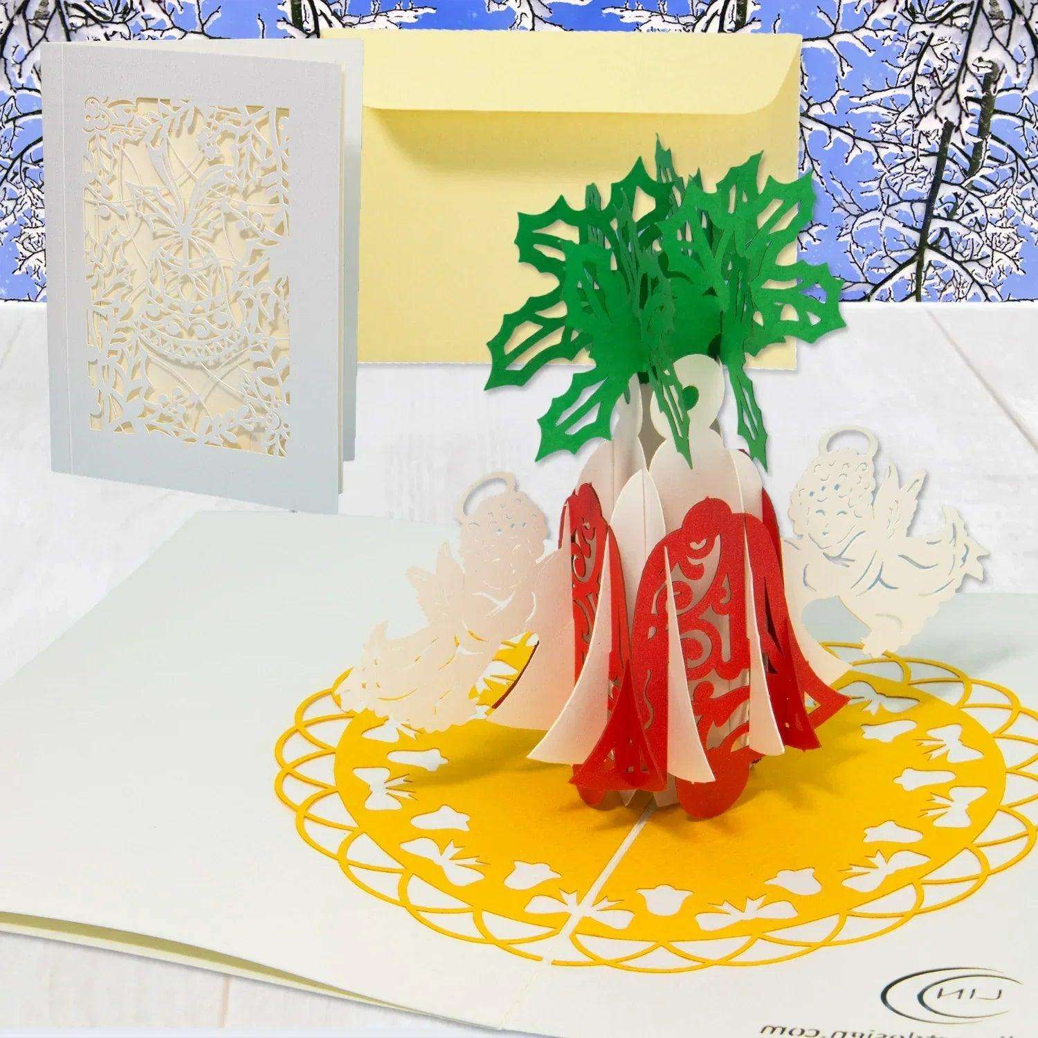 Pop Up Weihnachtskarte 3D Deluxe - Weihnachtsglocken, N704 - LINPopUp