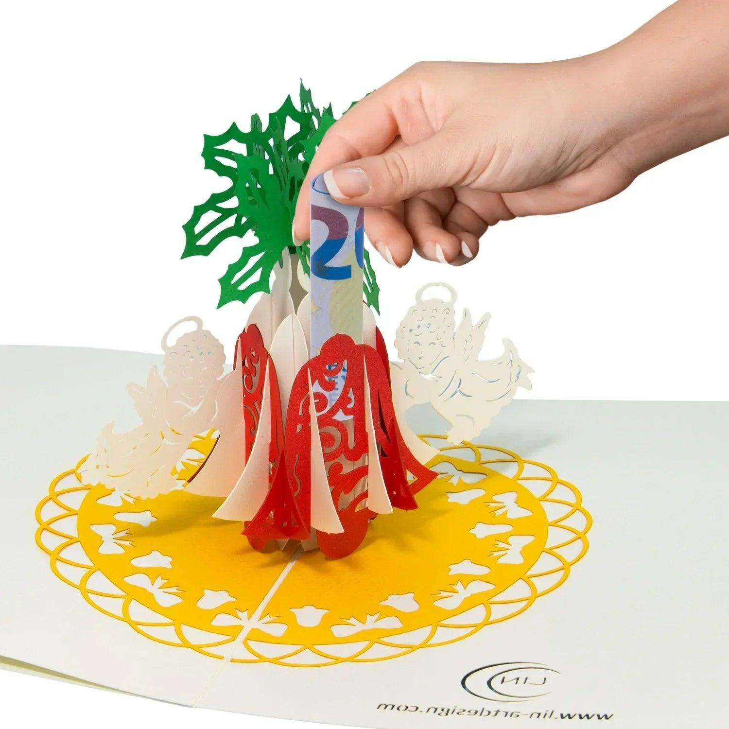 Pop Up Weihnachtskarte 3D Deluxe - Weihnachtsglocken, N704 - LINPopUp