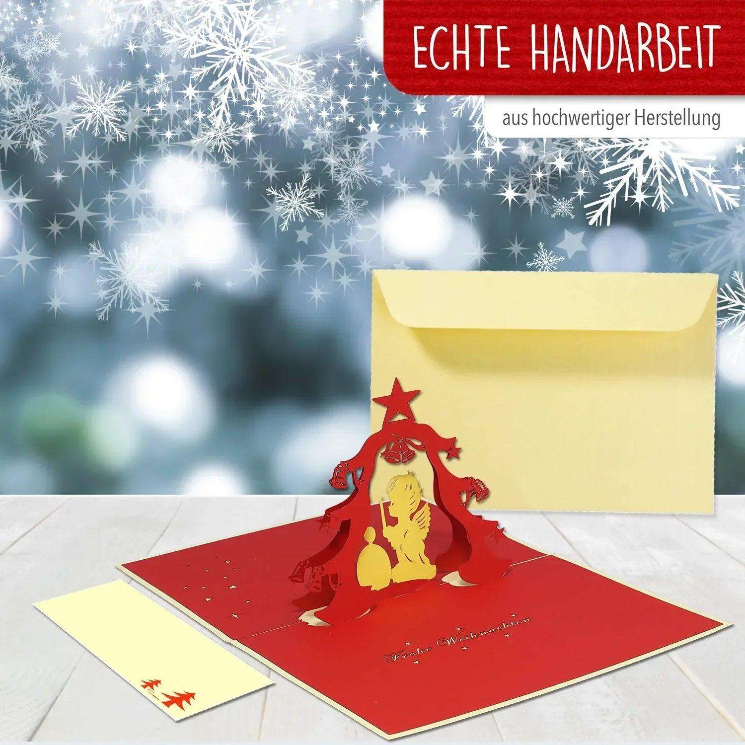 Pop Up Weihnachtskarte 3D - Christkind, Engel, Weihnachtsbaum, N402 LINPopUp N402