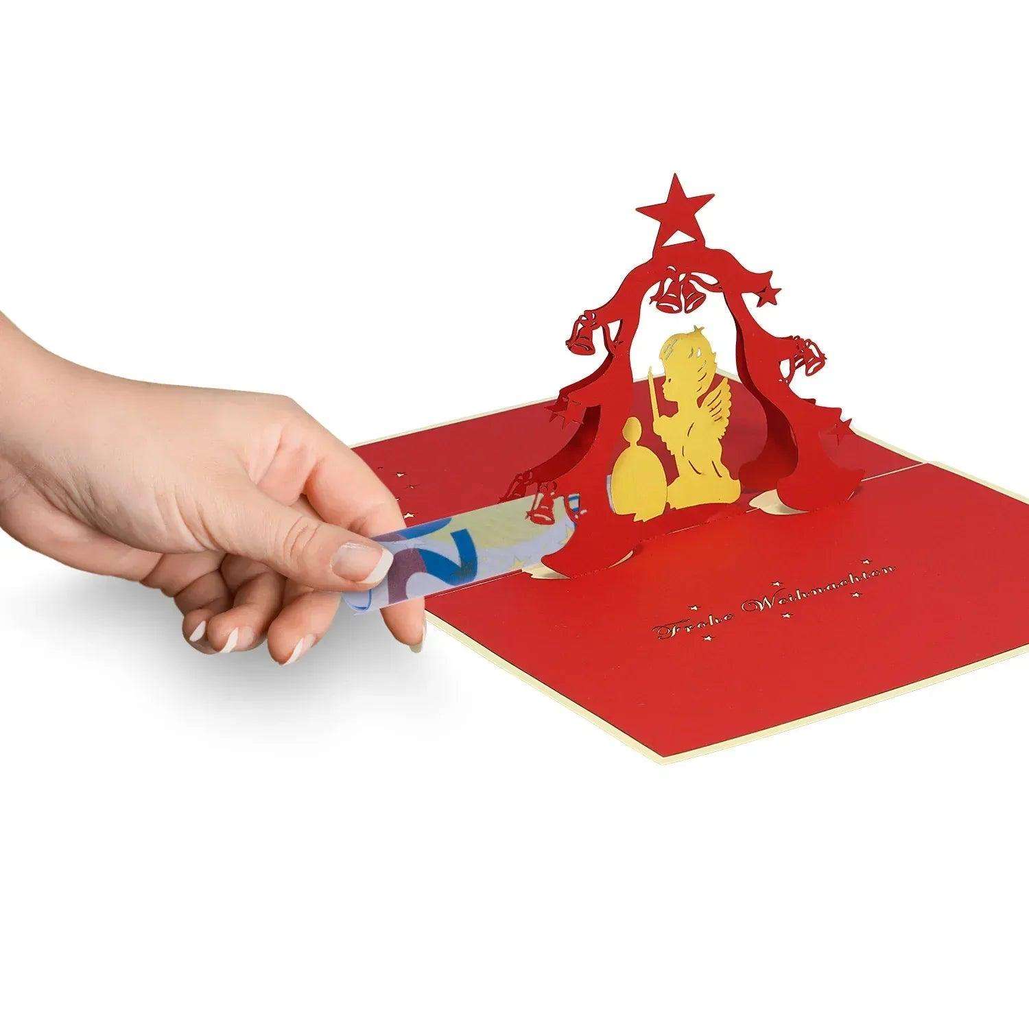 Pop Up Weihnachtskarte 3D - Christkind, Engel, Weihnachtsbaum, N402 LINPopUp N402