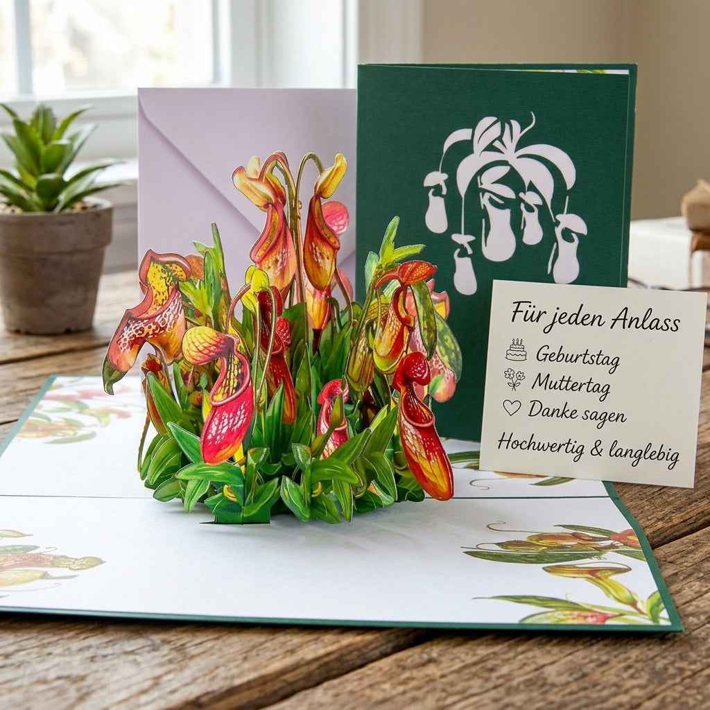 Pop Up Blumenkarte mit 3D Kannenpflanzen | LINpopUp LINPopUp 17886