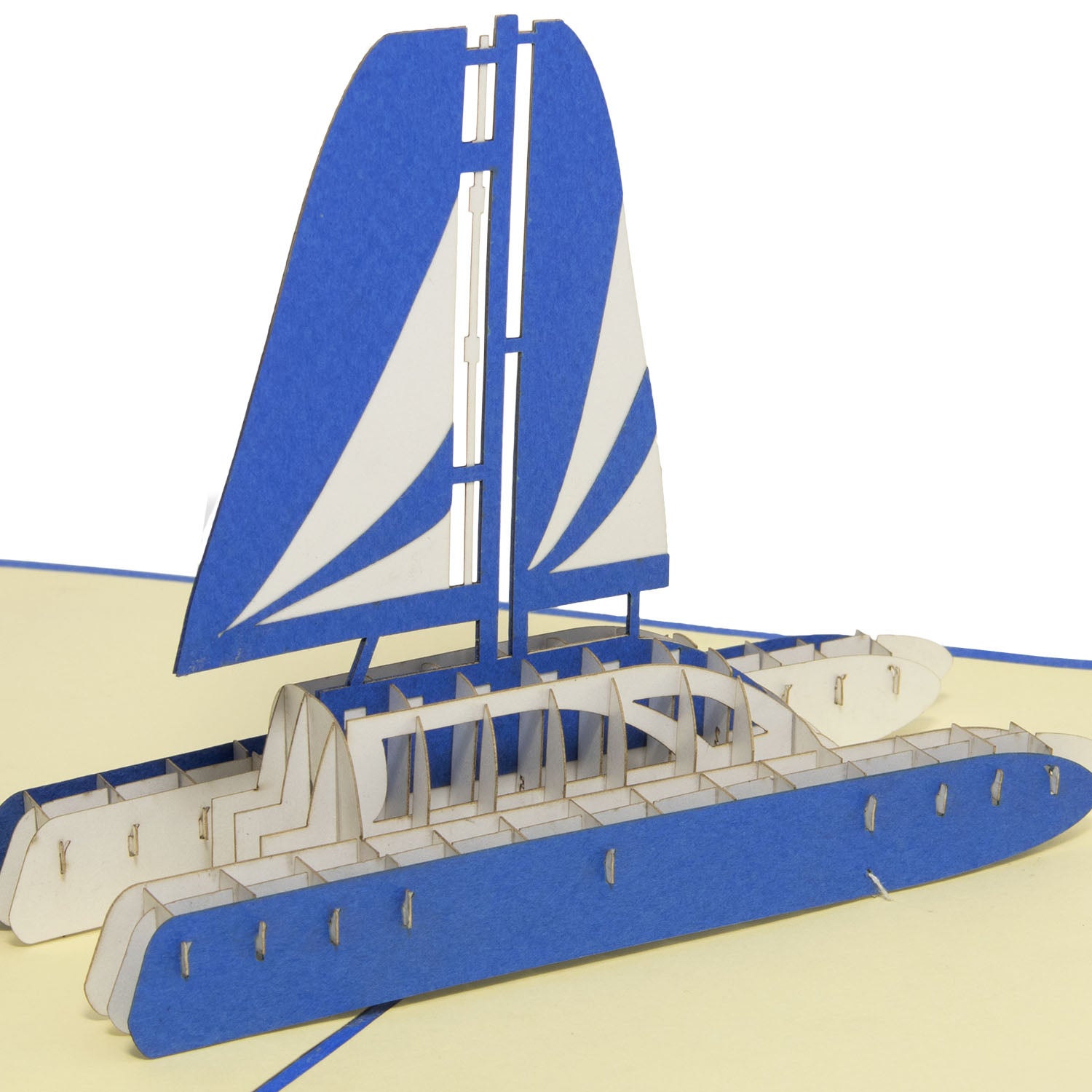 Pop-Up 3D Karte Schiff - Grußkarte mit Boot & Katamaran, N123