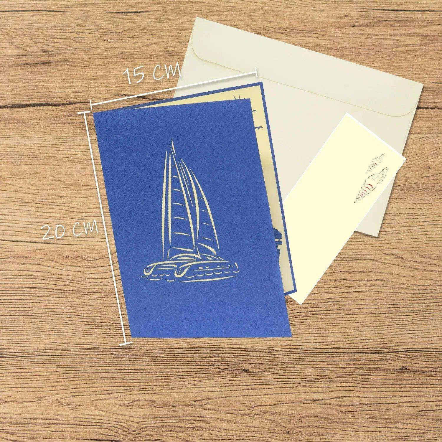 Pop-Up 3D Karte Schiff - Grußkarte mit Boot & Katamaran, N123 - LINPopUp
