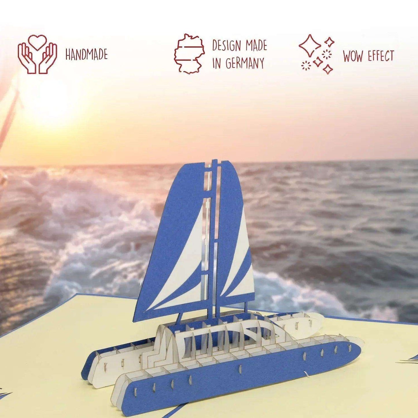 Pop-Up 3D Karte Schiff - Grußkarte mit Boot & Katamaran, N123 - LINPopUp