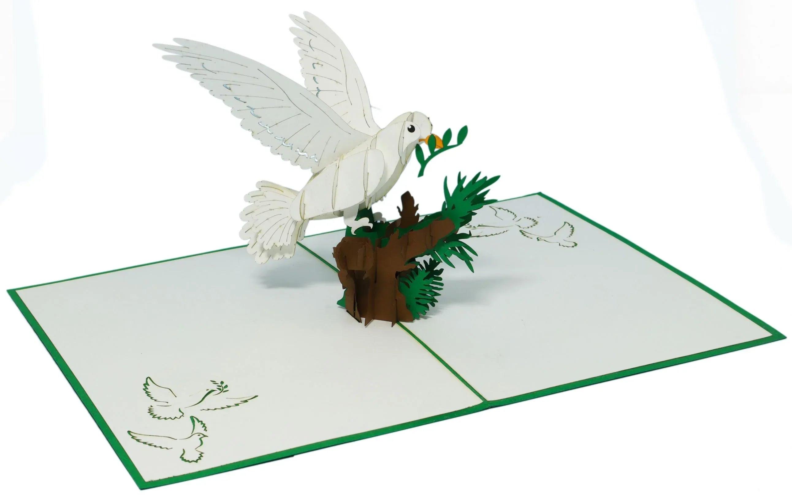 Pop-Up Karte Taube - 3D Grußkarte Konfirmation Kommunion Taufe, N715 - LINPopUp