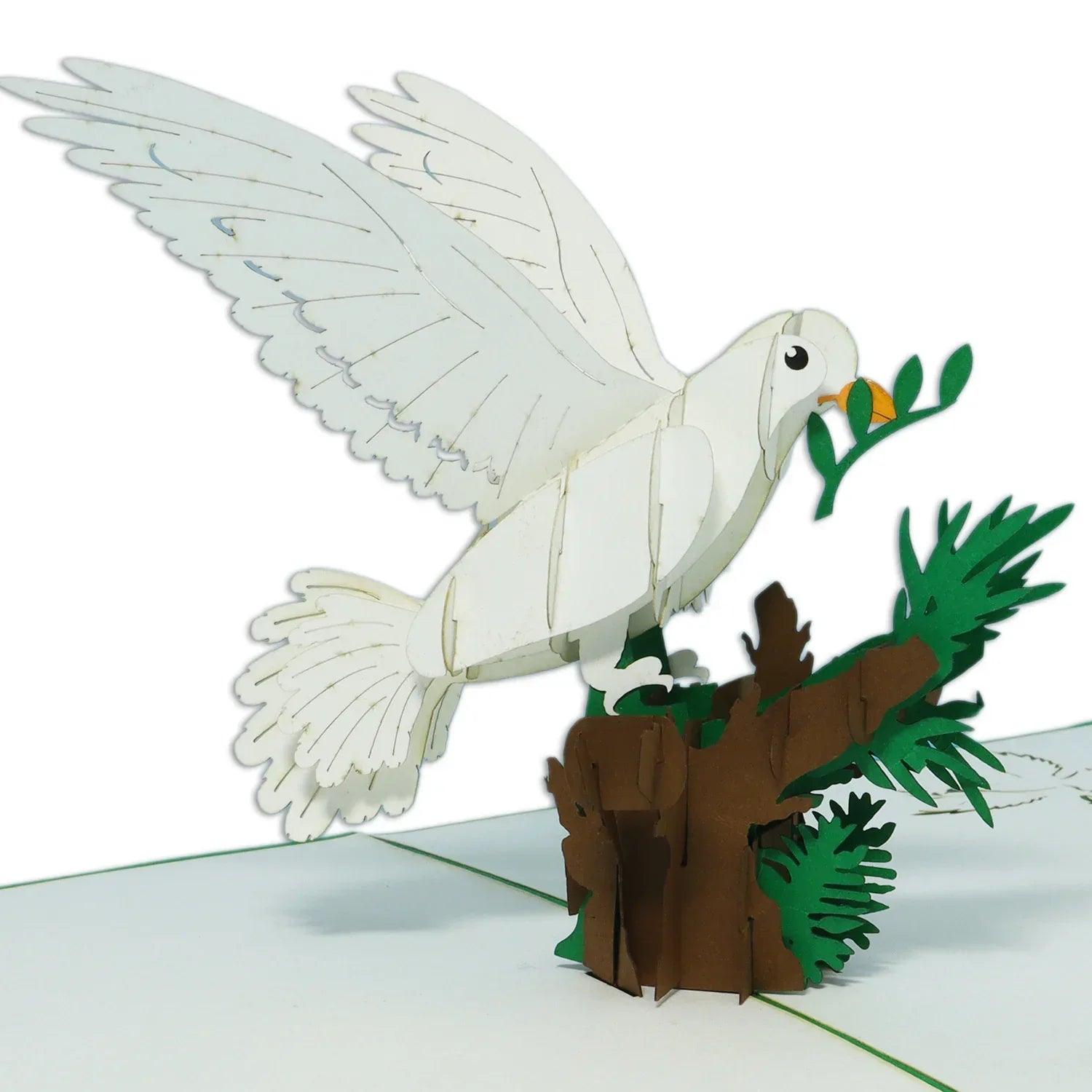Pop-Up Karte Taube - 3D Grußkarte Konfirmation Kommunion Taufe, N715 - LINPopUp