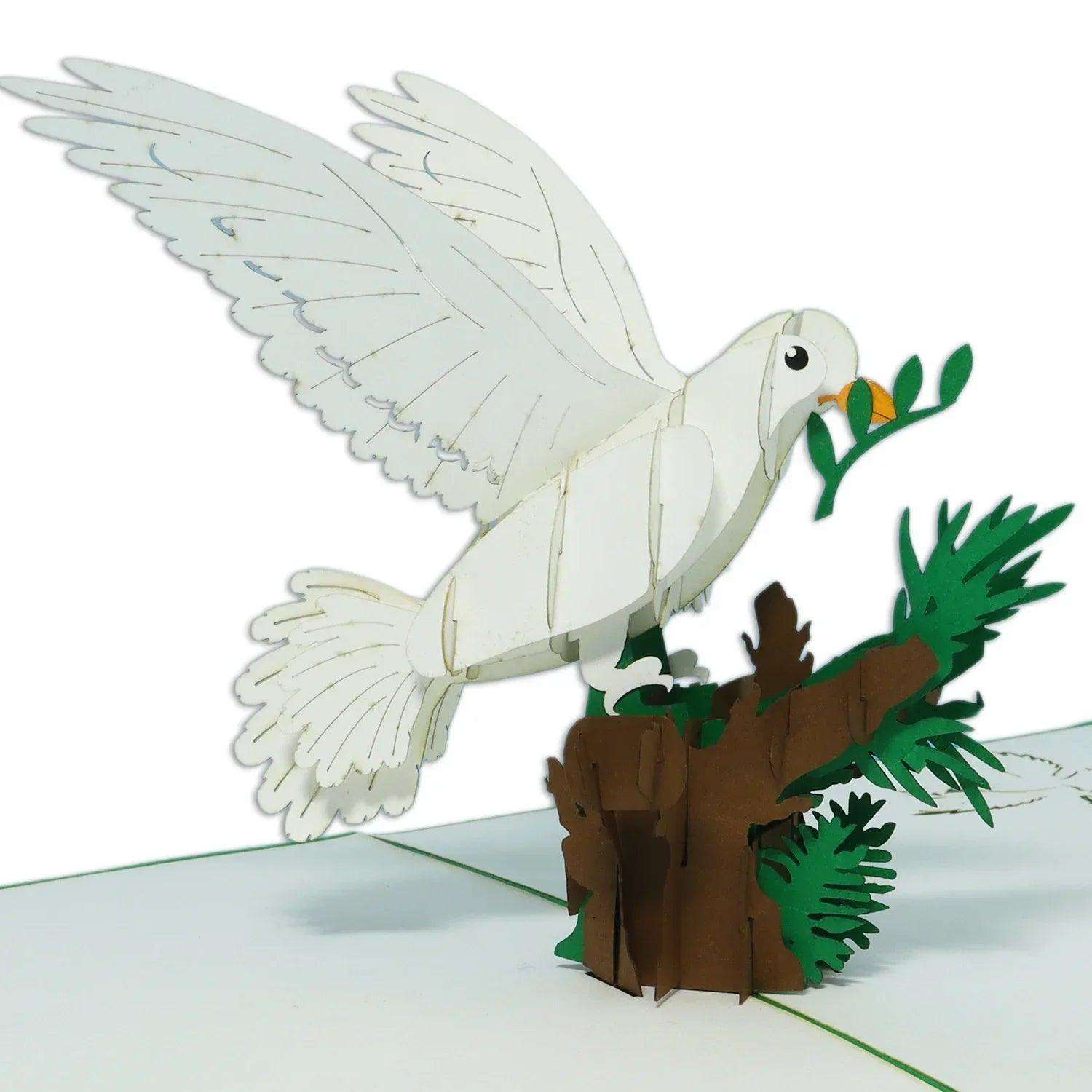 Pop-Up Karte Taube - 3D Grußkarte Konfirmation Kommunion Taufe, N715 - LINPopUp