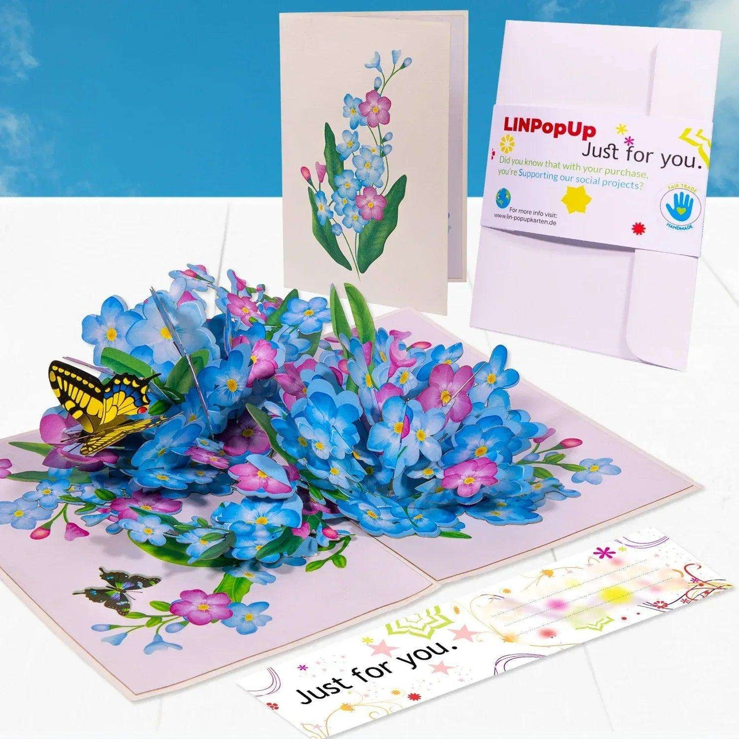 3D Pop-Up Karte Blumen, N179 - LINPopUp