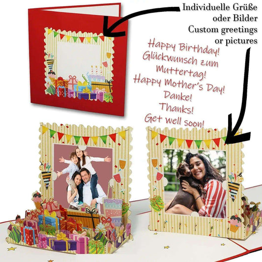 3D Pop-Up Karte Individueller Gutschein Rot, N502 - LINPopUp