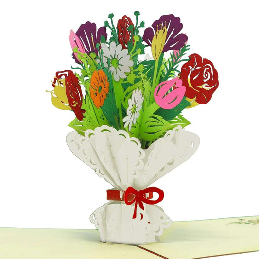 3D Pop-Up Karte Blumenstrauß, Blumenkarte, N508 - LINPopUp