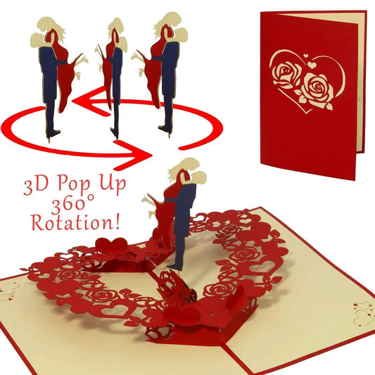 Hochzeitskarte 3D Pop-Up - Rotierendes Tanzendes Brautpaar, N34 - LINPopUp