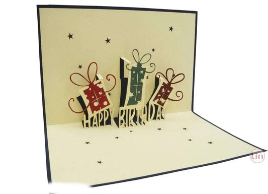 3D Pop-Up Karte Geschenke Blau, N3 - LINPopUp