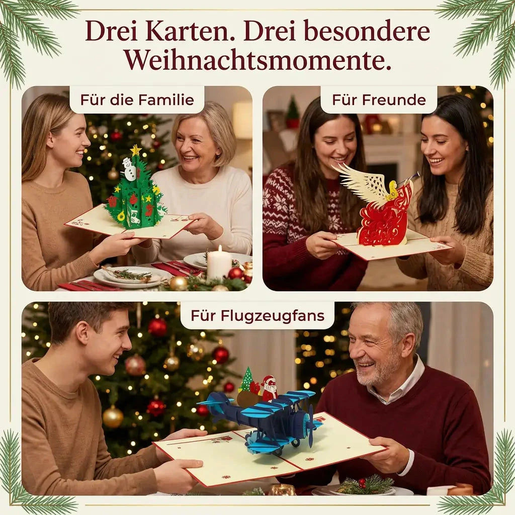 3er-Weihnachtskarten-Set Weihnachtszauber LINPopUp S1