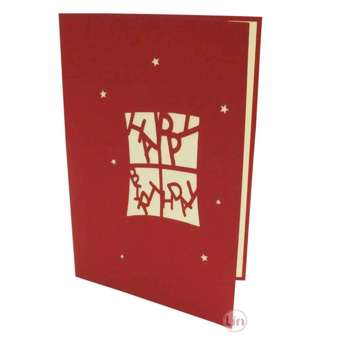 3D Pop-Up Karte Geschenke Rot, N4 - LINPopUp