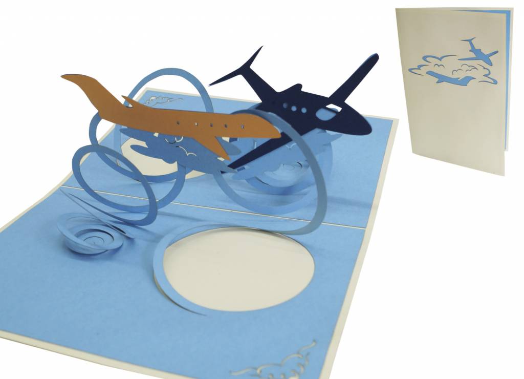 3D Pop-Up Karte Flugzeug, N149