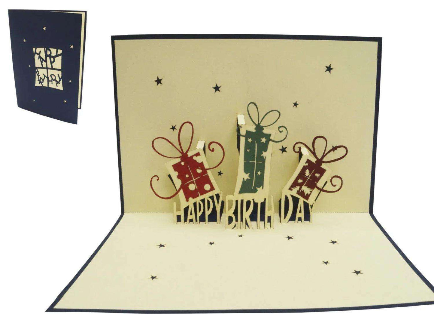 3D Pop-Up Karte Geschenke Blau, N3 - LINPopUp