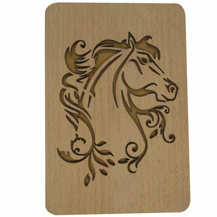 Holzkarte Pferd Reitsport Geburtstag, N608 - LINPopUp