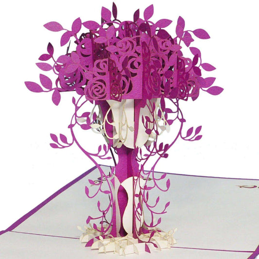 Pop Up Karte 3D Lila Blumen – Grußkarte Muttertag & Geburtstag LINPopUp 17349-N229