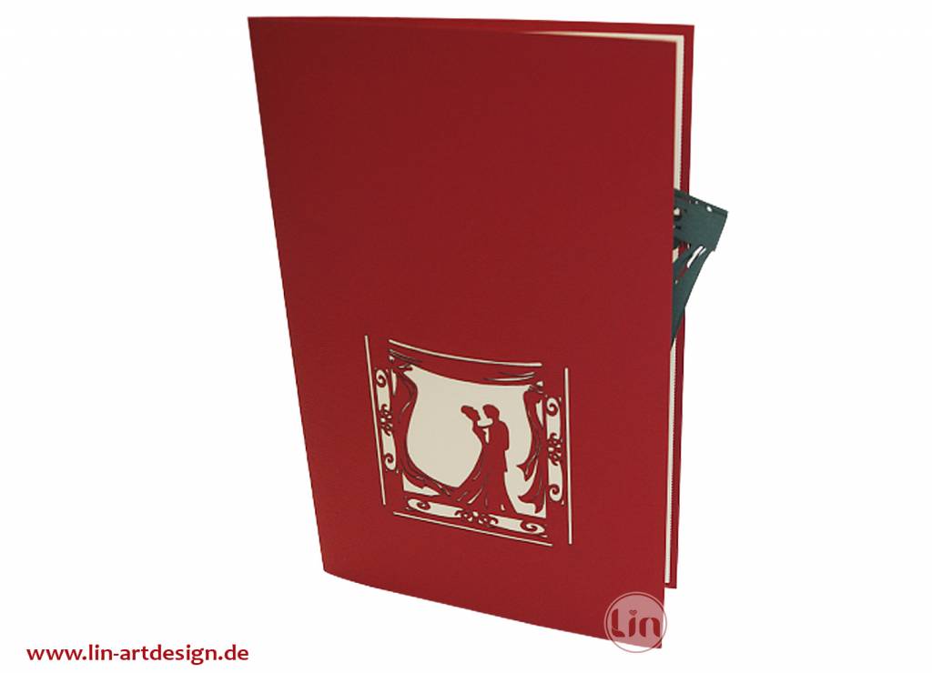 Hochzeitskarte Pop Up 3D - Glückwunschkarte zur Hochzeit,Brautpaar Pavillon, N83