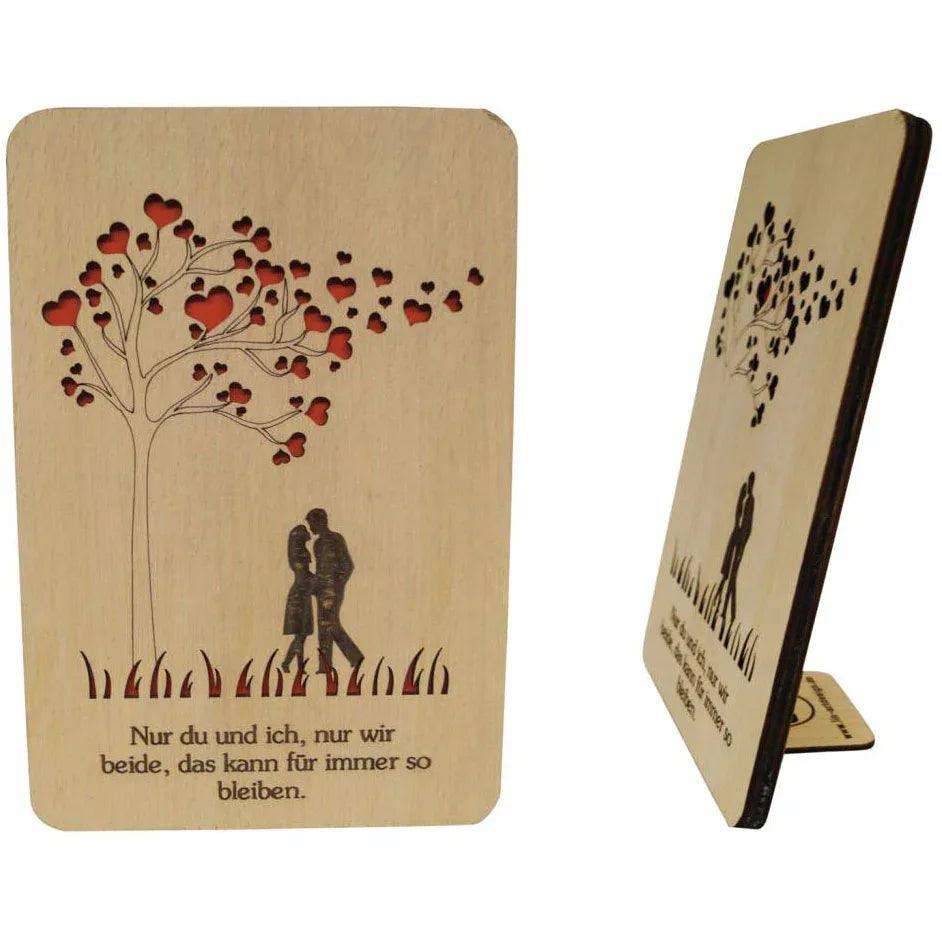 Holzkarte Valentinstag Hochzeit Herz Baum, N602 LINPopUp N602