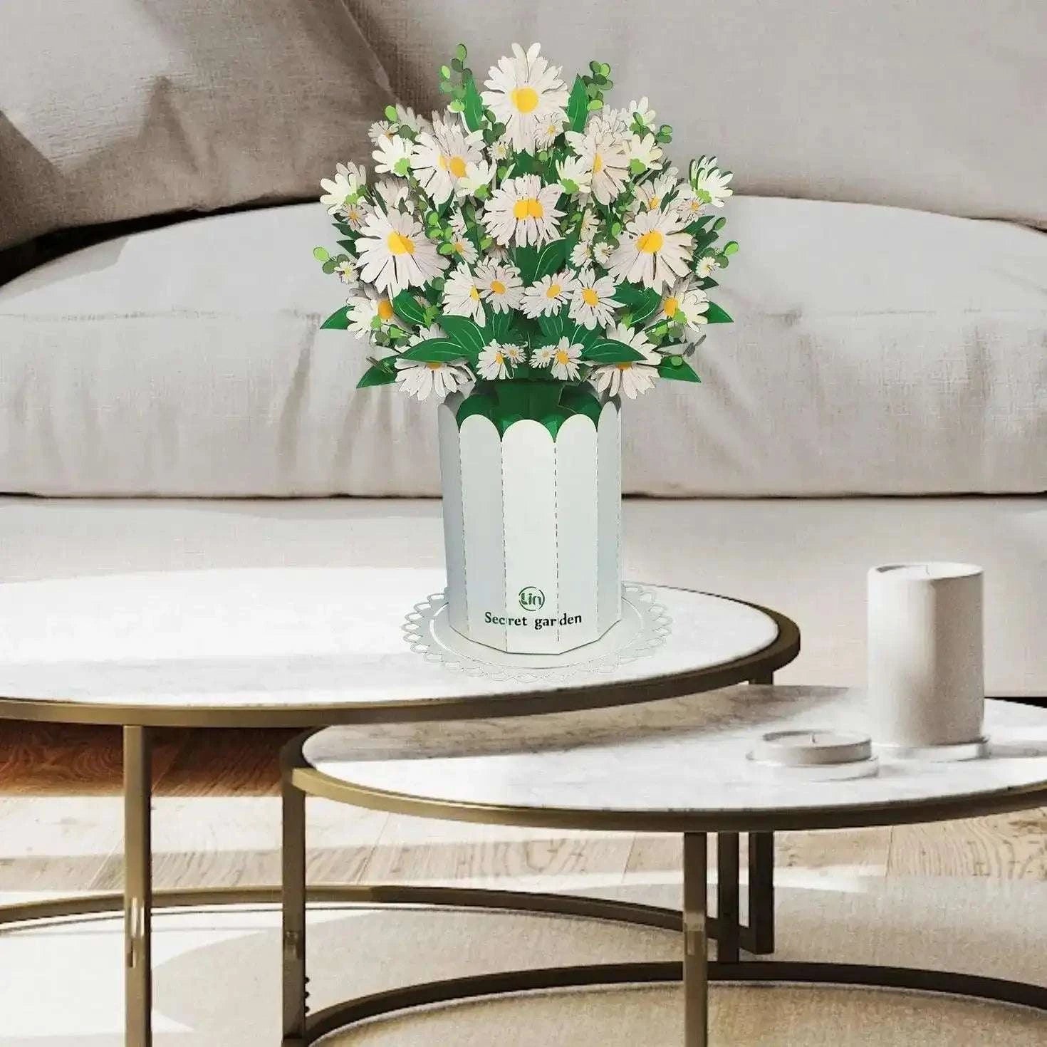 Pop-Up Karte Blumen Margeriten - 3D XXL Blumenstrauß Papierblumen, LINPopUp, N804 LINPopUp 17906