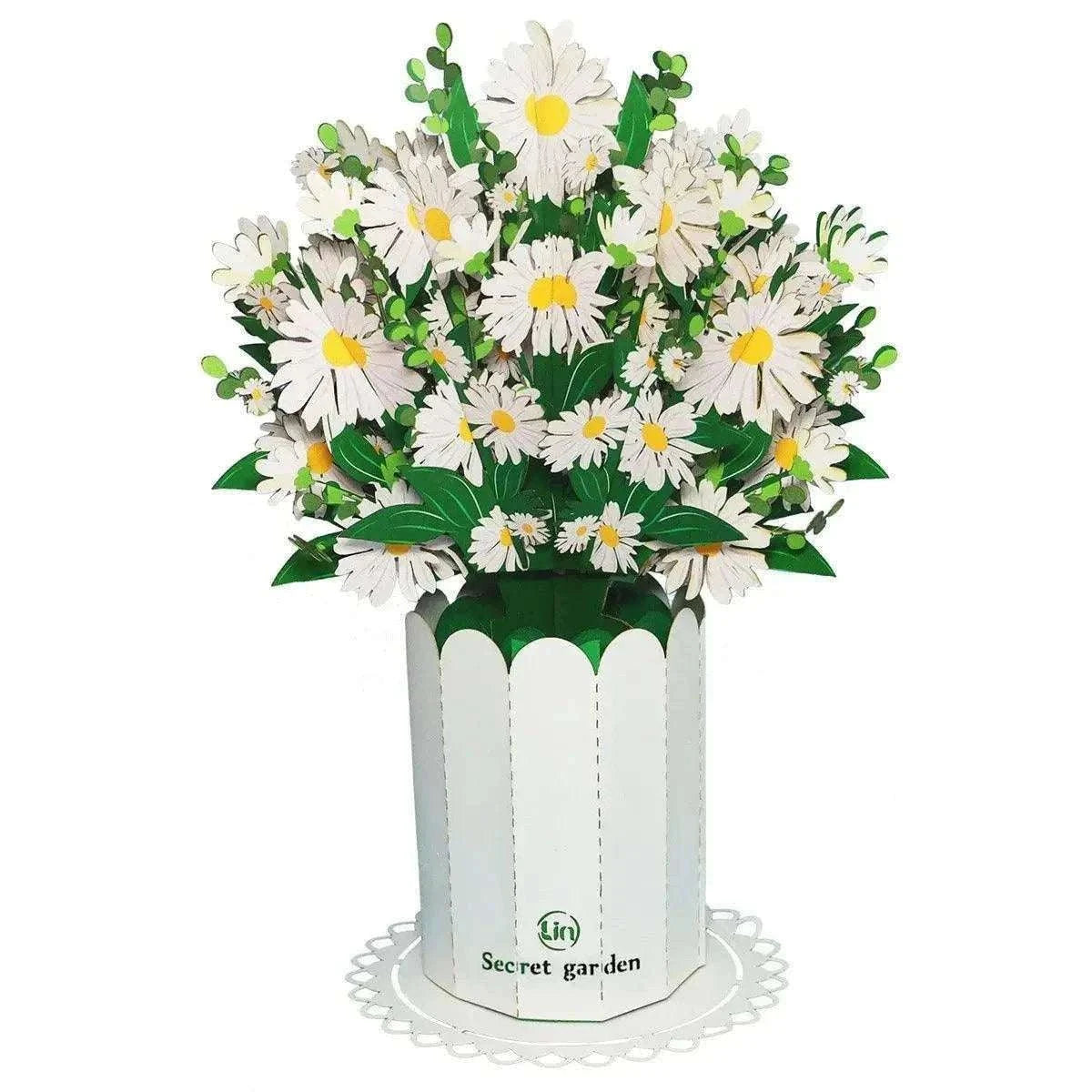 Pop-Up Karte Blumen Margeriten - 3D XXL Blumenstrauß Papierblumen, LINPopUp, N804 - LINPopUp